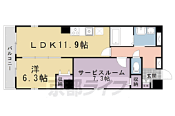 フルール川端 1SLDKの間取図画像