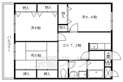 パレス花園 3DKの間取図画像