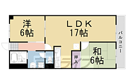 サンフローラ桂 2LDKの間取図画像