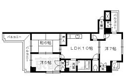 ヒルデン北山 3LDKの間取図画像