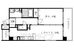インベスト京都白川 1LDKの間取図画像