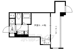 エステムコート京都河原町プレジール 1Kの間取図画像