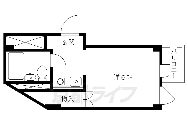 コスモハイツ里ノ内 401｜京都府京都市左京区田中里ノ内町(賃貸マンション1K・4階・18.00㎡)の写真 その2