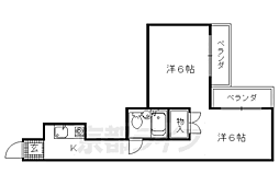 ナカハウス 2Kの間取図画像
