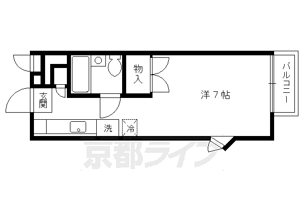 ハイツグリンカ 203｜京都府京都市北区紫野今宮町(賃貸アパート1K・2階・21.53㎡)の写真 その2