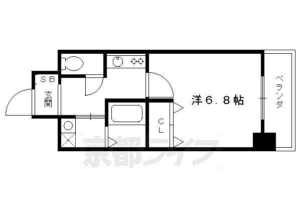 京都府京都市東山区元町(賃貸マンション1K・2階・23.58㎡)の写真 その2