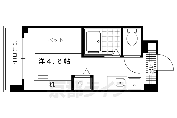 キャンパスヴィレッジ京都一乗寺 416｜京都府京都市左京区高野泉町(賃貸マンション1R・4階・16.23㎡)の写真 その2