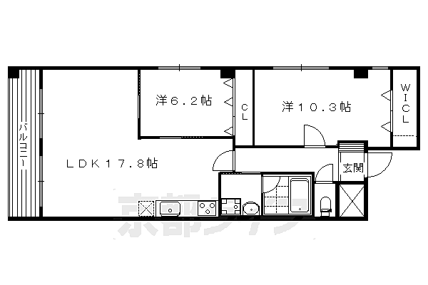 京都府京都市上京区福長町(賃貸マンション2LDK・3階・75.07㎡)の写真 その2