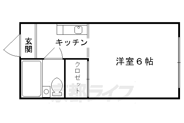 コーポ町柳 202｜京都府京都市左京区田中上柳町(賃貸マンション1K・2階・16.00㎡)の写真 その2