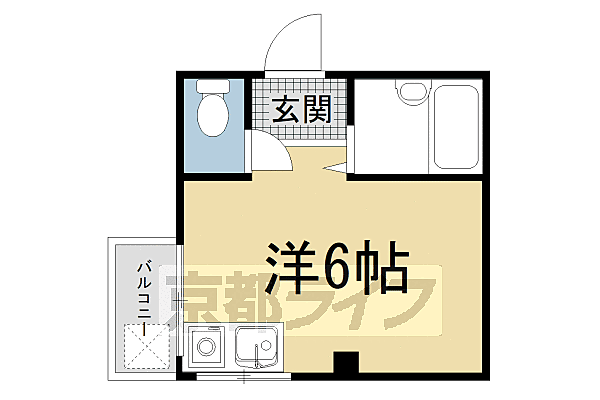 ルアナ京都下鴨 202｜京都府京都市左京区下鴨貴船町(賃貸マンション1R・2階・14.00㎡)の写真 その2