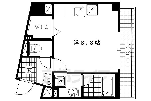 京都紙屋川Ｍ 208｜京都府京都市北区平野鳥居前町(賃貸マンション1R・2階・24.66㎡)の写真 その2