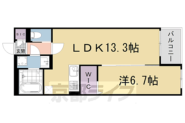 仮）新丸太町ハイツ 202｜京都府京都市左京区新丸太町(賃貸アパート1LDK・2階・47.42㎡)の写真 その2