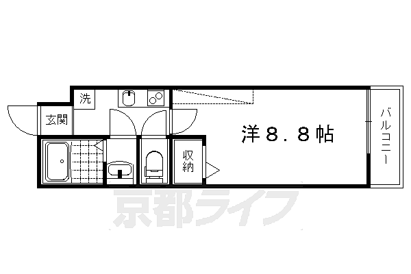 ＬＩＢＲＯ京都西陣 407｜京都府京都市上京区東西俵屋町(賃貸マンション1K・4階・23.40㎡)の写真 その2