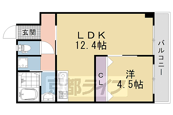 御池ハイツ 302｜京都府京都市中京区西ノ京樋ノ口町(賃貸マンション1LDK・3階・38.63㎡)の写真 その2