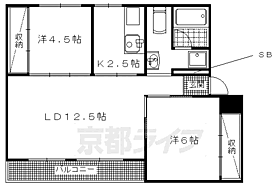 京都府向日市寺戸町寺田（賃貸マンション2LDK・3階・58.00㎡） その2