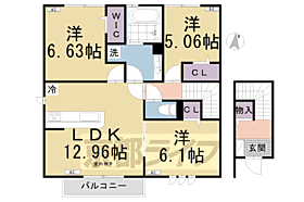 京都府長岡京市井ノ内北内畑（賃貸アパート3LDK・2階・74.52㎡） その2