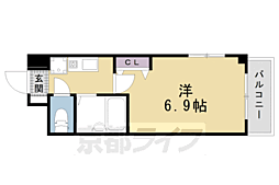 JR山陰本線 二条駅 徒歩5分の賃貸マンション 3階1Kの間取り