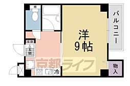 京都市営烏丸線 丸太町駅 徒歩3分の賃貸マンション 3階1Kの間取り