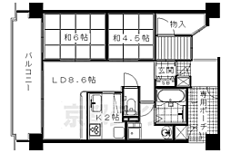 南禅寺東山 5階2LDKの間取り