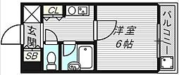 Osaka Metro谷町線 阿倍野駅 徒歩1分の賃貸マンション 4階1Kの間取り