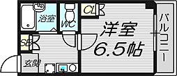 ゼウス今里 1Kの間取図画像