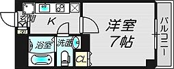 キンダーホープ.若葉 1Kの間取図画像