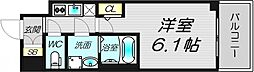 エスリード弁天町NORTHRESIDENCE 1Kの間取図画像