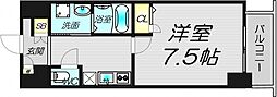 ラドゥセール梅田West ワンルームの間取図画像
