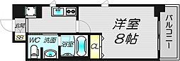 KDXレジデンス豊中南 1Kの間取図画像