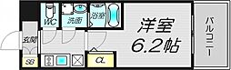 エスリードRESIDENCE大阪福島CITYWEST 1Kの間取図画像