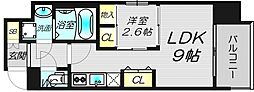 ファーストフィオーレ心斎橋east2 1LDKの間取図画像