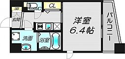 エスリード阿波座ノースプレイス 1Kの間取図画像
