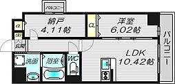 アーバンパーク新大阪 1SLDKの間取図画像