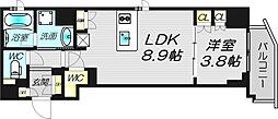 クレストコート堂島 1LDKの間取図画像