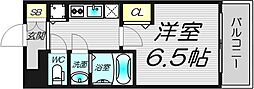 プレサンス天神橋ラ・デュアル 1Kの間取図画像