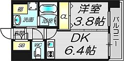 エステート御幣島 1DKの間取図画像