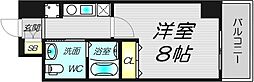 CASSIA天王寺東 1Kの間取図画像