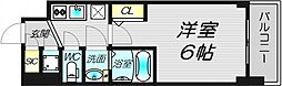 エスリードレジデンス大阪ウエストコート 1Kの間取図画像