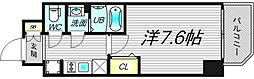 ララプレイス難波ガルテン 1Kの間取図画像