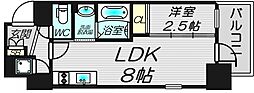 エスリードレジデンス本町パークフロント 1LDKの間取図画像