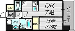 セレニテ十三ミラク 1DKの間取図画像