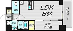 エスリードレジデンス ザ・グラン大阪福島クラス 1LDKの間取図画像
