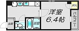 ルミエール西大橋 1Kの間取図画像