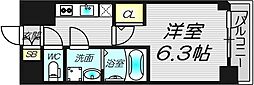 エスリード新北野グランリンク 1Kの間取図画像