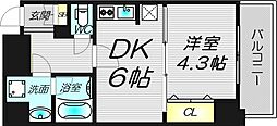 S-RESIDENCEESAKA 1DKの間取図画像