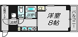 エステムコート心斎橋EASTエリジオン 1Kの間取図画像