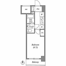 セレニテ本町ルフレ 1Kの間取図画像