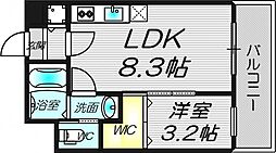 レオン新大阪 1LDKの間取図画像