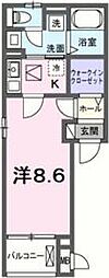 JR片町線(学研都市線) 長尾駅 徒歩9分の賃貸アパート 2階1Kの間取り