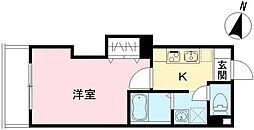 みおつくし城北 3階1Kの間取り